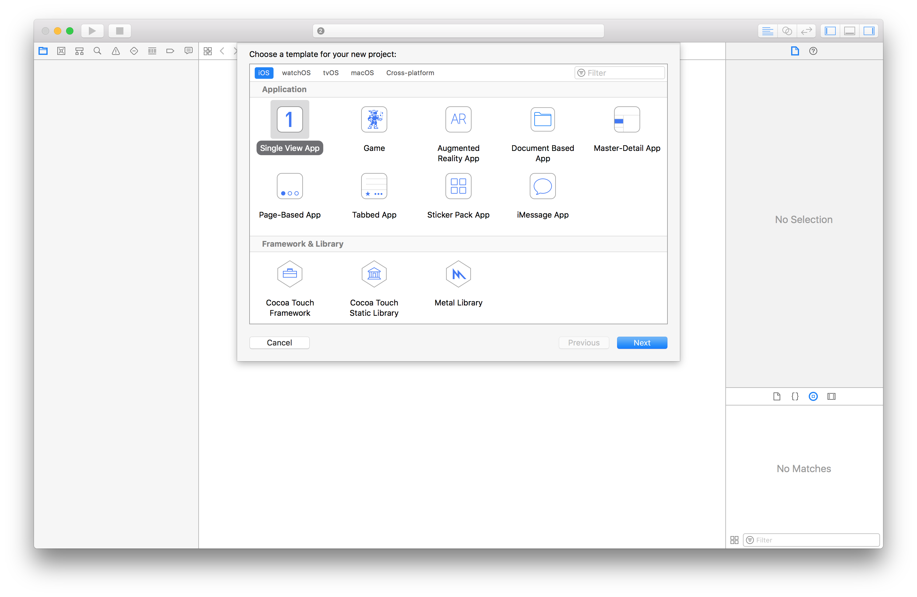 new xcode project 